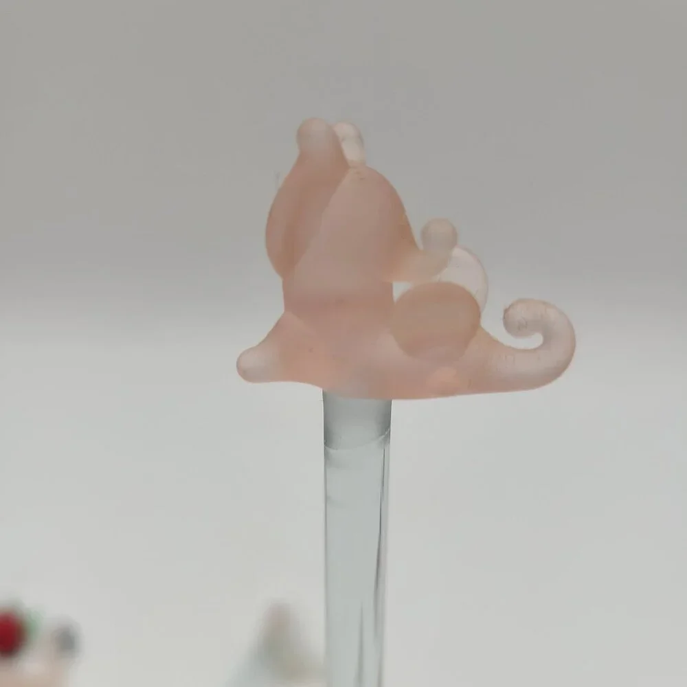 Glass Stir Sticks – Assorted Figurine Tops – Set of 6